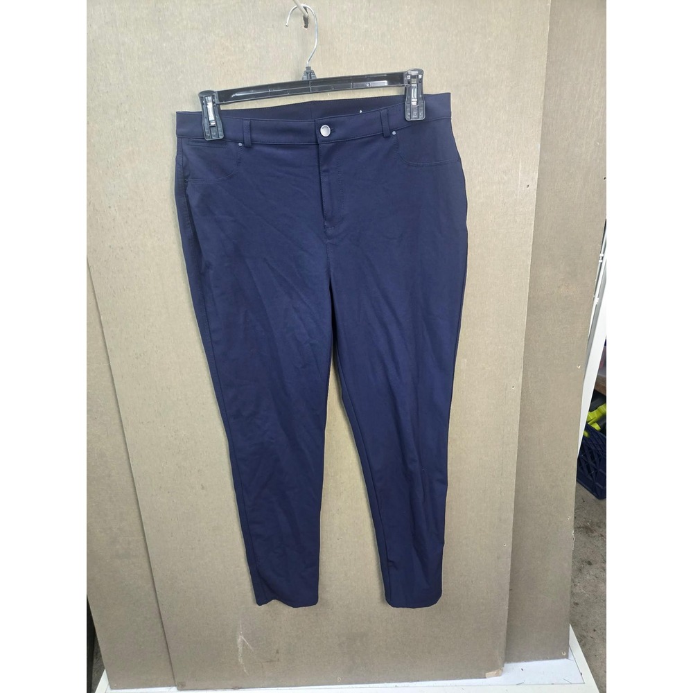 Chicos So Slimming Juliet Ankle Pants Navy Blue Stretch Trousers Size 2R US 12R